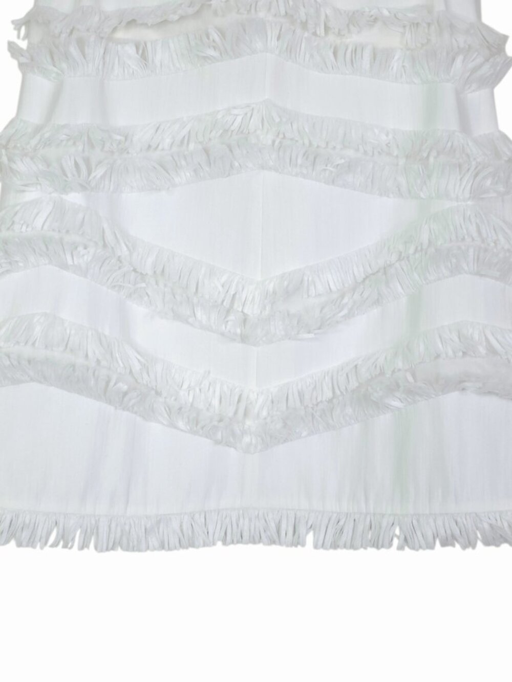 Alexis Fione Dress White Raffia Fringe Strapless‎ Mini Size L - Picture 6 of 14